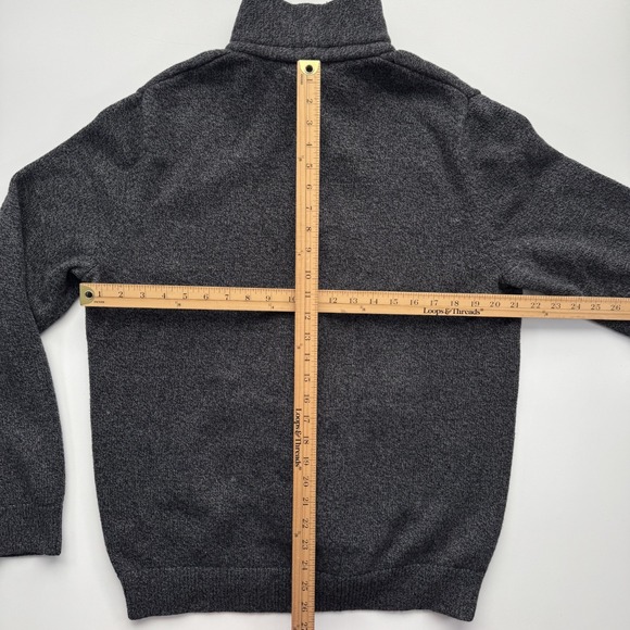 BANANA REPUBLIC Zip Up Button Front Cardigan‎ Sweater Mens XL Gray Wool Blend - Picture 16 of 16